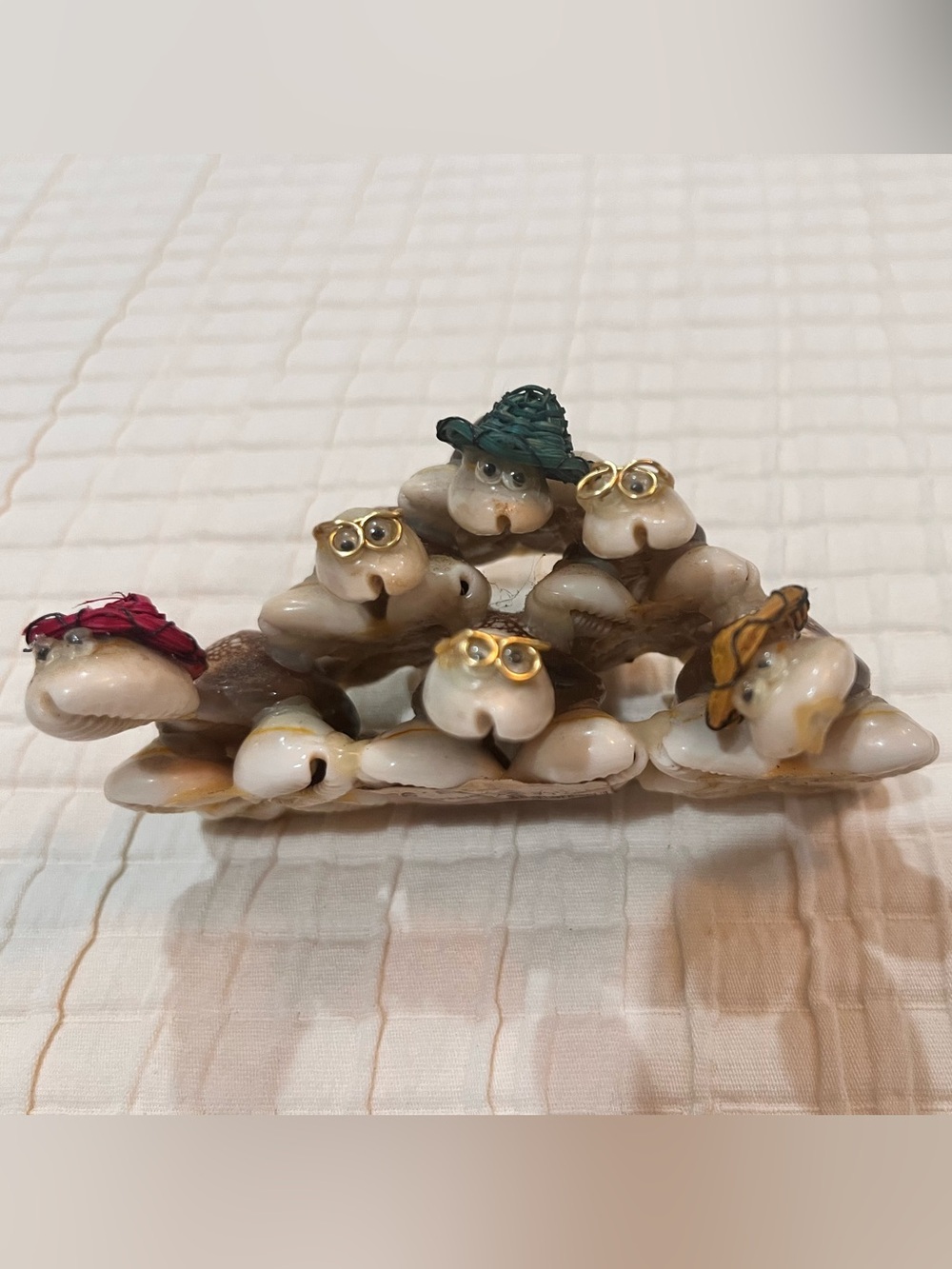Vintage Disney Sea Shell Turtle Pyramid Figurine 2” Quirky Collectible Boho